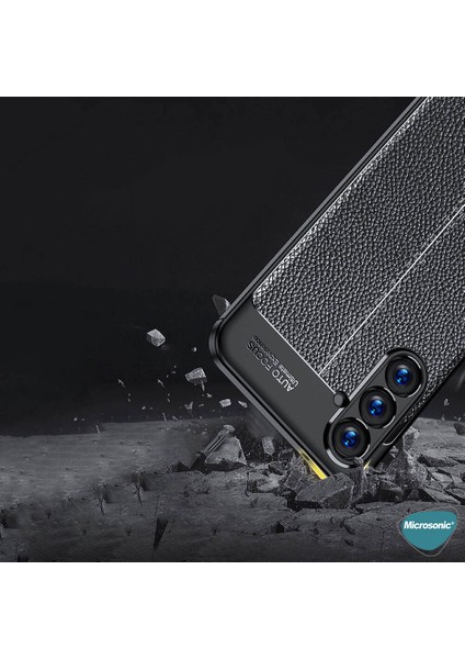 Samsung Galaxy A16 Kılıf Deri Dokulu Silikon Siyah