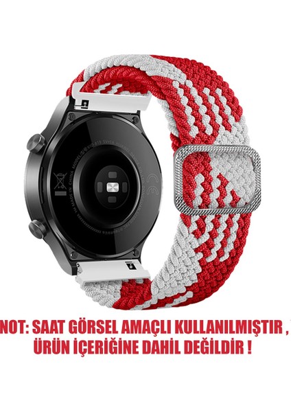 Xiaomi Redmi Watch 5 Active Kordon Braided Loop Band Kırmızı Beyaz