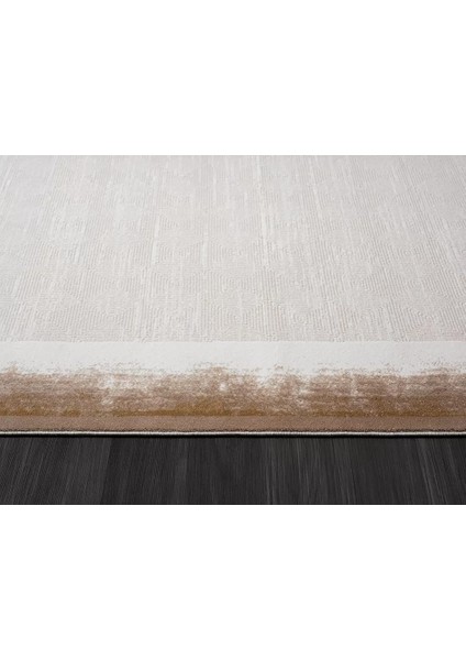 Merit MR001S Toprak Rengi Gold Kenar Çerçeveli Ince Yumuşak Akrilik Tozuaz Modern Salon Halısı indirimleri