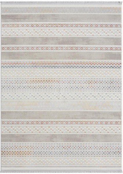 Lotus 8571 Gri Renkli Kilim Desenli Modern Ince Akrilik Tozuaz Salon Oturma Odası Halısı