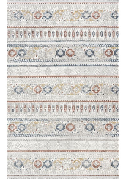 Lotus 8565 Gri Renkli Kilim Desenli Modern Ince Akrilik Tozuaz Salon Yatak Odası Halısı Koridor