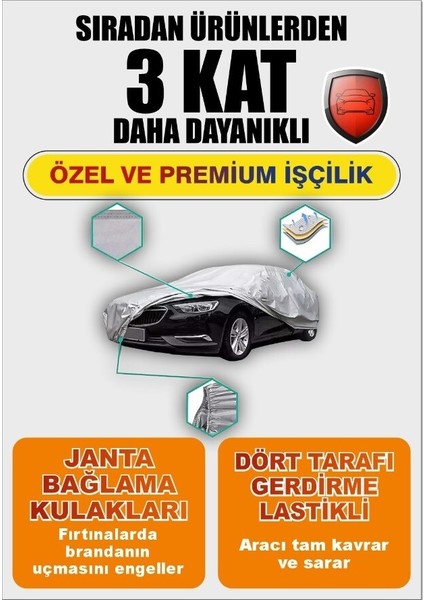 Carguard Bmw 3 Serisi E90 2005-2012 Uyumlu X300 Fitilli Araba Brandası Miflonlu Branda Oto Çadır Örtü