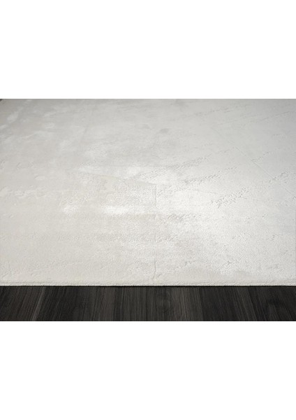 Elegance EG005A Beyaz Sedef Detaylı Modern Viskon Doğal Iplik Bambu Tozu Az Salon Halısı