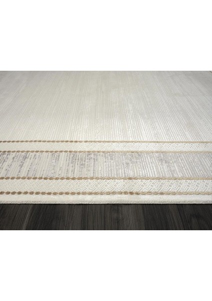 Elegance EG006A Gri Gold Detaylı Viskon Doğal Iplik Bambu Tozu Az Salon Yatak Odası Halısı