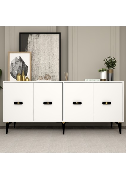 Flyy 180 cm Konsol (KX180) Beyaz-Beyaz