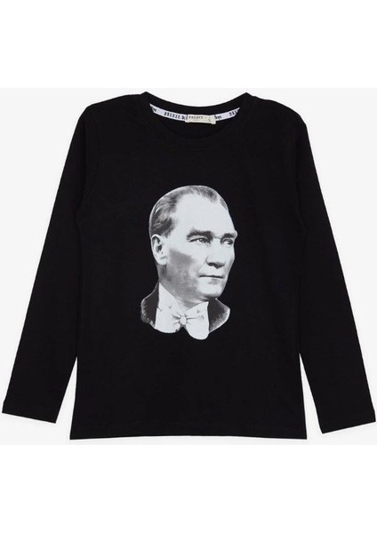 Çocuk Atatürk Baskılı Ince Uzun Kollu Pamuklu Tshirt fiyatları
