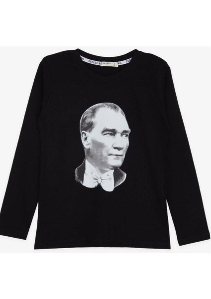 Çocuk Atatürk Baskılı Ince Uzun Kollu Pamuklu Tshirt modelleri