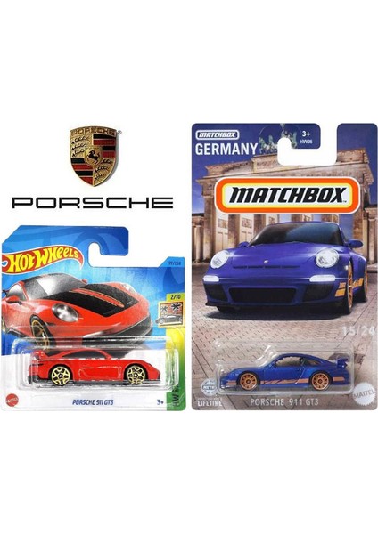 2 Araç Porsche 911 Gt3 Set - Hot Wheels & Matchbox (1/64)