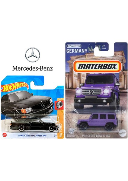 2 Araç Mercedes-Benz Set - Hot Wheels '89 560 Sec Amg & Matchbox G 550 (1/64)