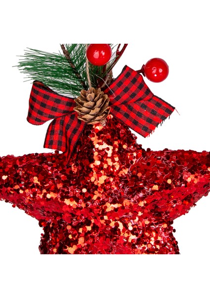 Yılbaşı Süsü Yılbaşı Dekorlu Yıldız 3'lü Set Kırmızı 15 Cm. modelleri