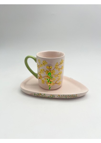 Kimya Ceramics Handmade Yılan Aksesuarlı Kahve Fincanı