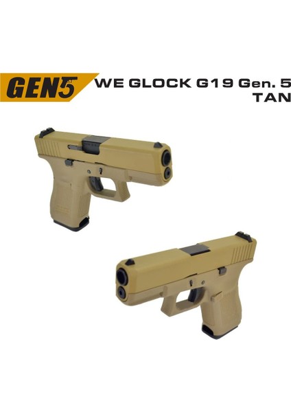 We Aırsoft Glock G19 Gen5 Tan Gbb Aırsoft Tabanca