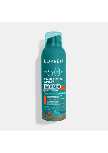 Solaire Emulsion Spray Spf50+ Children And Sensitive Skin Çocuklar Ve Hassas Ciltler Için Güneç Kremi 150ml