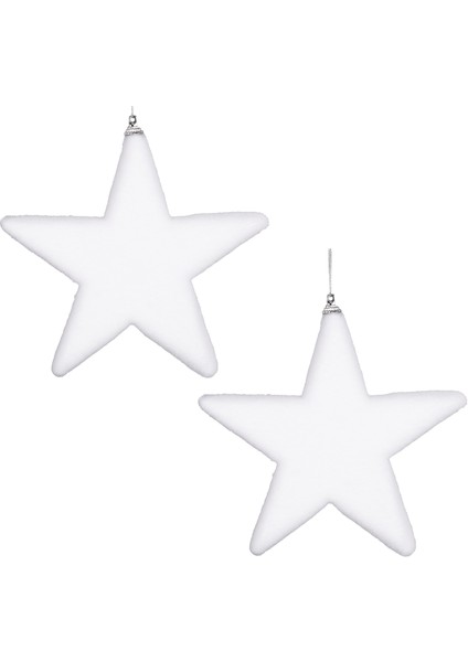 Yılbaşı Süsü Yılbaşı Yıldız 2'Li Set Beyaz 19 Cm.