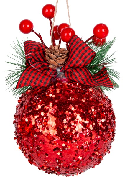 Yılbaşı Süsü 2'li Set Kırmızı 10 cm modelleri