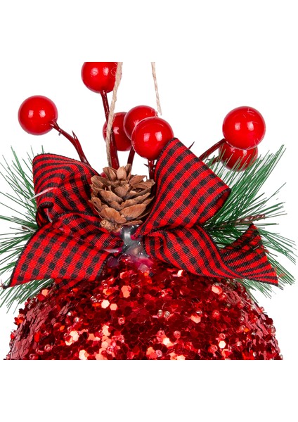 Yılbaşı Süsü 2'li Set Kırmızı 10 cm fırsatları