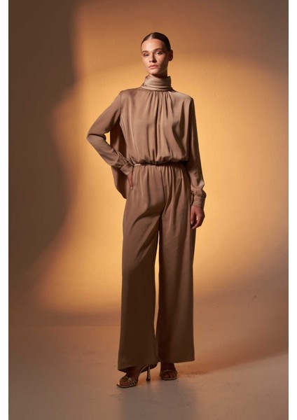 Pelerinli Saten Abiye Tulum Vizon fiyatları