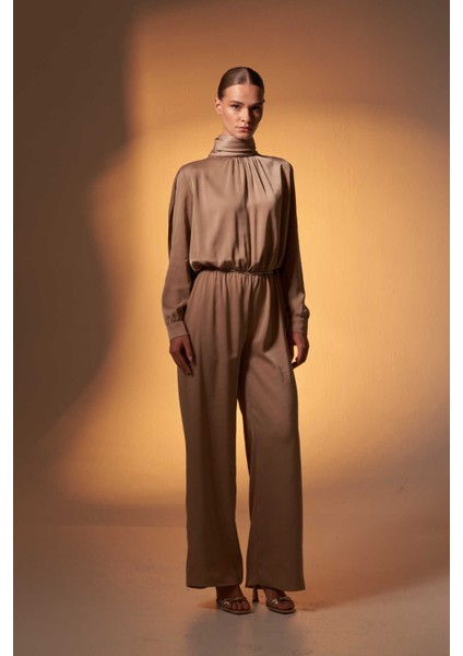 Pelerinli Saten Abiye Tulum Vizon indirimleri