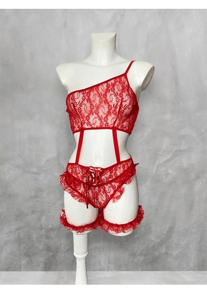 Bacak Aksesuarlı Fırfırlı Bodysuit