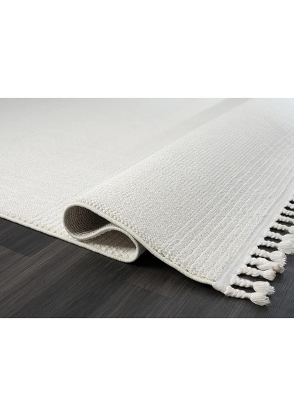 Wool WL005A Beyaz Halı Sisal Bukle Dekoratif Antialerjik Salon Halısı Yatak Odası