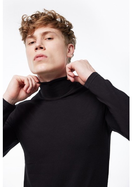 086 Erkek Modal Yarım Balıkçı Yaka Uzun Kol Likralı Body modelleri