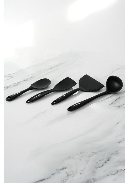 4'Lü Spatula Ve Kepçe Servis Seti Silikon