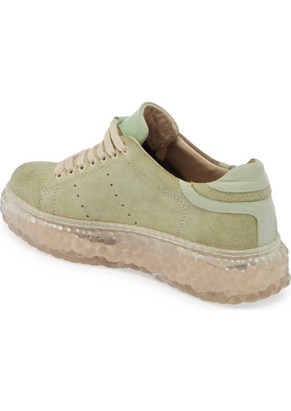 Yeşil Hakiki Süet Deri Kadın Sneaker - K24I1AY67334-S2W fiyatları