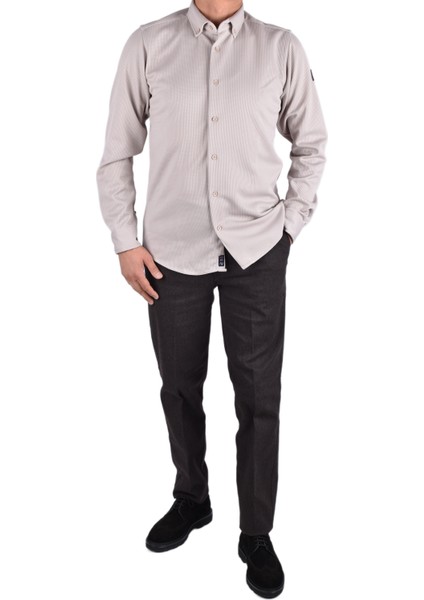 Adv 2024-03 Örme Likra Gömlek/bej/m