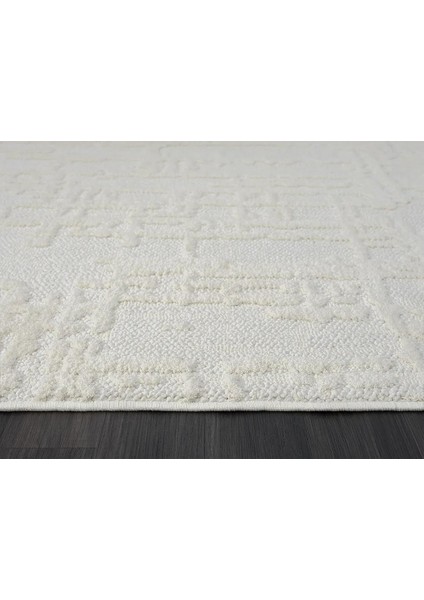 Wool WL004A Bej Halı Sisal Bukle Dekoratif Kabartmalı Halı Antialerjik Salon Halısı