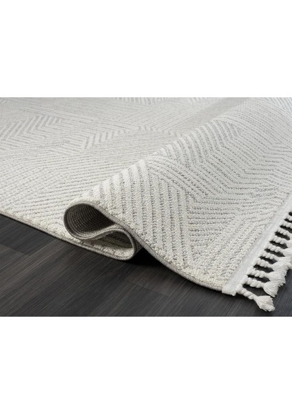 Wool WL008A Bej Halı Sisal Bukle Dekoratif Kabartmalı Halı Antialerjik Salon Halısı