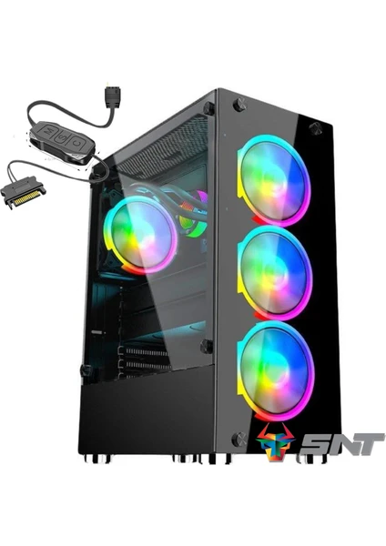 SNT Energy Snt Ncon Nc-Iı Z2 Mid Tower Atx Gaming 4 x Argb Fanlar Dahil Masaüstü Bilgisayar Kasası (Power Yok)