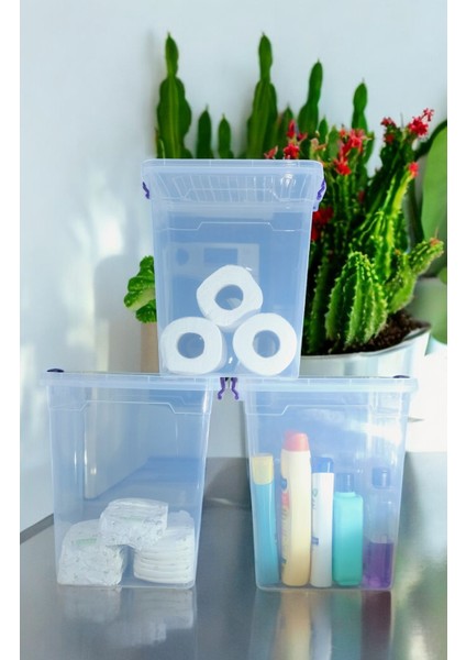 20 Litre 3 Adet Plastik Kilitli Kapaklı Dikey Derin Saklama Düzenleme Kabı indirimleri