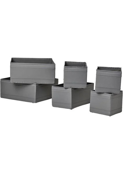 Sumuhome Skubb Hurç Kutu Seti Koyu Gri 6 Parça
