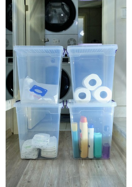 20 Litre 4 Adet Plastik Kilitli Kapaklı Dikey Derin Saklama ve Düzenleme Kabı fiyatları
