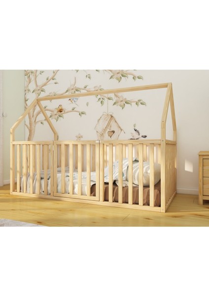 Marin - Montessori Çatılı Ahşap Yatak fırsatları