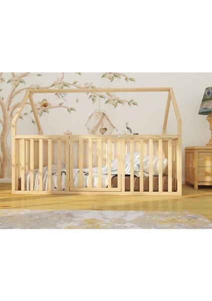 Marin - Montessori Çatılı Ahşap Yatak