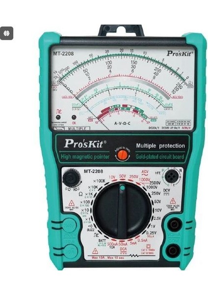 MT-2208 Korumalı Analog Multimetre Ölçü Aleti;ub