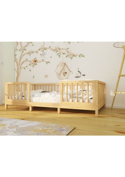 Alaz - Montessorı Önü Çıkabilen Bebek ve Çocuk Doğal Ahşap Yer Yatağı fırsatları