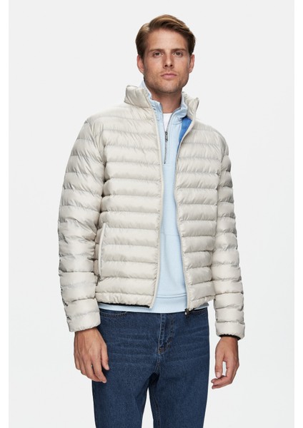 Northwın Bej Fermuarlı ve Cepli Polyester Standard Fit Erkek Mont