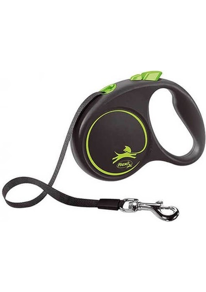 Flexi Black Design Otomatik Şerit Köpek Gezdirme Kayışı 5m Yeşil S - Petshopundan