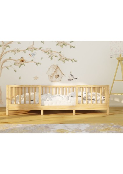 Alaz - Montessorı Önü Çıkabilen Bebek ve Çocuk Doğal Ahşap Yer Yatağı modelleri