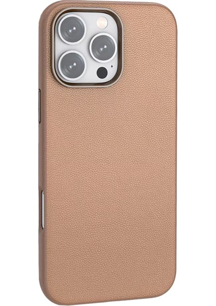 Iphone 16 Pro Wonder Deri Magsafe Kapak - Bronz Zrnet