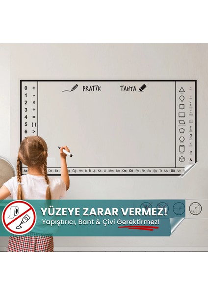 Pratik Tahta, Yüzeye Zarar Vermeyen Akıllı Kağıt, Yazı Tahtası, Yeri Değiştirilebilir, Taşınabilir