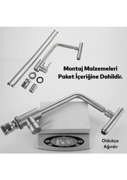 Mutfak Bulaşık Musluğu Lavabo Bataryası Sıcak Soğuk Su Girişli Joystick 360° Evye Musluk Batarya fırsatları