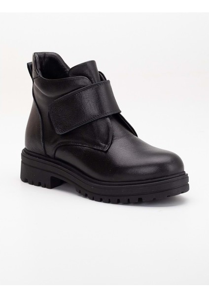 Kadın Deri Cırtlı Kolay Giyim Günlük Bot - Siyah fırsatları