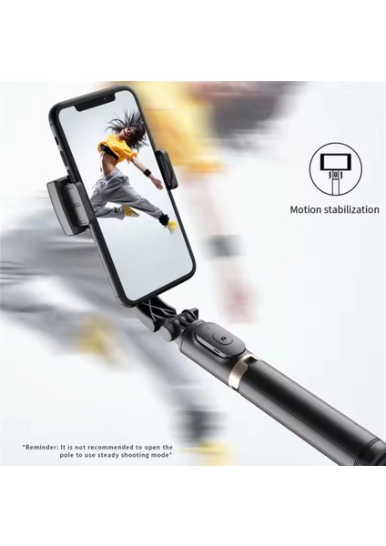 Q08 Gimbal 360 Derece Taşınabilir Cep Telefonu ve Kamera Sabitleyici Katlanabilir Kumandalı Selfie Çubuğu