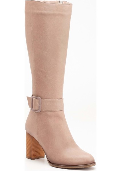 Kadın Hakiki Deri Toka Detaylı Topuklu Çizme - Taş fırsatları