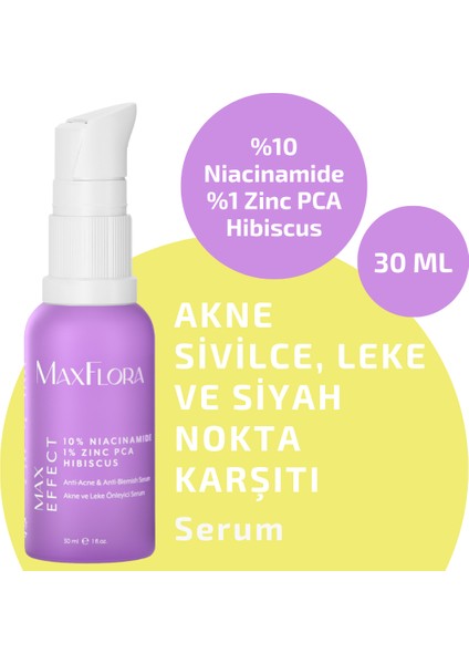 %10 Niacinamide Zinc Cilt Bakım Serumu, Akne ve Siyah Nokta Karşıtı, Leke Önleyici Serum