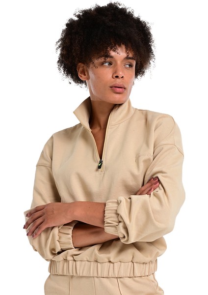 Burgos Kadın Bej Günlük Stil Sweatshirt 24KK012-OAT indirimleri