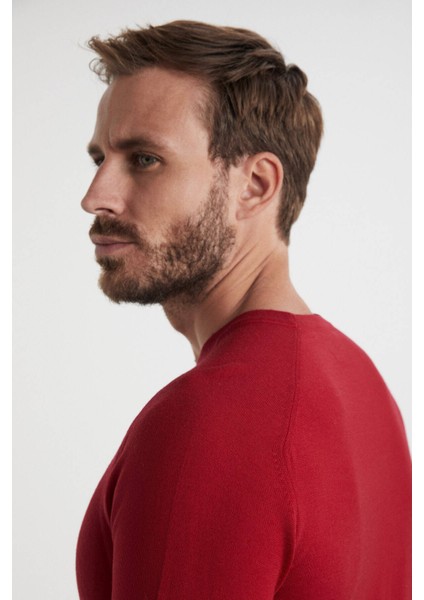 Extrafine Merino Kırmızı Bisiklet Yaka Triko indirimleri